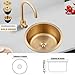 12.6 Inch Gold Round Bar Prep Sink - Single Bowl Countertop, 304 Stainless Steel, RV Sink With Drain Pipe, Drop-In or Undermount