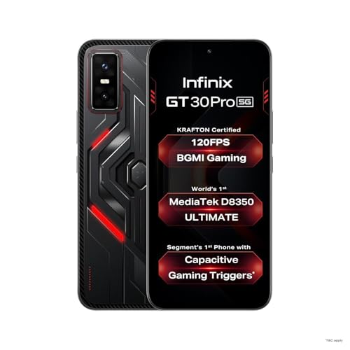 Image of Infinix GT 30 Pro 5G+ | Dimensity 8350 Ultimate | Octa Core Processor | 6.78 inch AMOLED Display | 5500 mAh Battery | (Dark Flare, 12GB RAM + 256GB Storage)