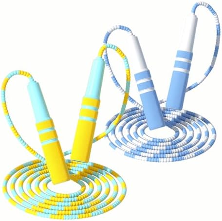 Jump Ropes for Kids Boys Girls, Beaded Skipping Rope Glowing Skipping Rope Students Sports Class, Adjustable for Men Women Fitness Exercise Colorful Jumping Rope Christmas Gift