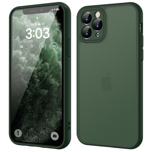ORDA für iPhone 11 Pro Hülle 5 8 Zoll Vollständiger Kameraschutz Stoßfest Kratzfest Transluzente Rückseite Schutzhülle Anti-Fingerabdruck Matt Handyhülle für iPhone 11 Pro Grün