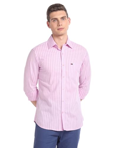 Image of AD by Arvind Vertical Stripe Cotton Summer Shirt