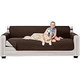 Sofa Shield Original Patent Pending Reversible X-Large Oversized Sofa Protector for Seat Width up to 78 Inch, Furniture Slipcover, 2 Inch Strap, Couch Slip Cover Throw for Dog, Pets, Sofa, Chocolate