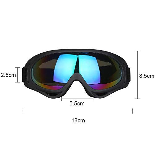 Vicloon Skibrille, 2 Stück Ski Snowboard Brille, UV-Schutz Goggle, Motocross Brille Helmkompatible, Anti-Fog Skibrille, Sportbrille für Skifahren Motorrad Fahrrad Skaten, Unisex