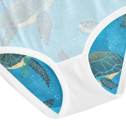Wusikd Sea Turtles Girls' Underwear Cotton Galaxy Girls Briefs Soft Toddler Underwear 2T 5