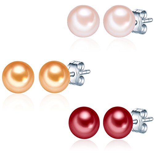 Valero Pearls Clous d'oreilles pour Femme en 925/- Argent sterling Perle de culture d'eau douce env. 6,0-7,0 mm