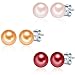 Produktbild Valero Pearls Damen-Perlenohrringe 3er Set Süßwasser Zuchtperle rosa pink orange Sterling Silber - Perlenohrstecker Süßwasser-zuchtperle Set 925 Ohrstecker Süßwasserperlen Ohrringe Stecker