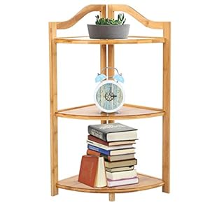 Hoekplank, Hoekboekenkast, Bamboe opbergkast, Vrijstaande opbergplank, Stabiele structuur, Voldoende opslagruimte…