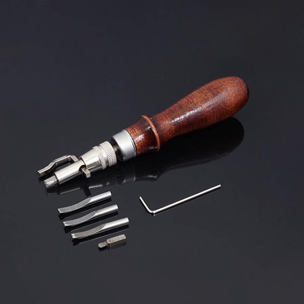 Utensili da cucito in pelle, 45 pezzi per lavori in pelle, aghi cerati, punzonatrice, punteruolo, strumento per incidere la pelle, kit per principianti