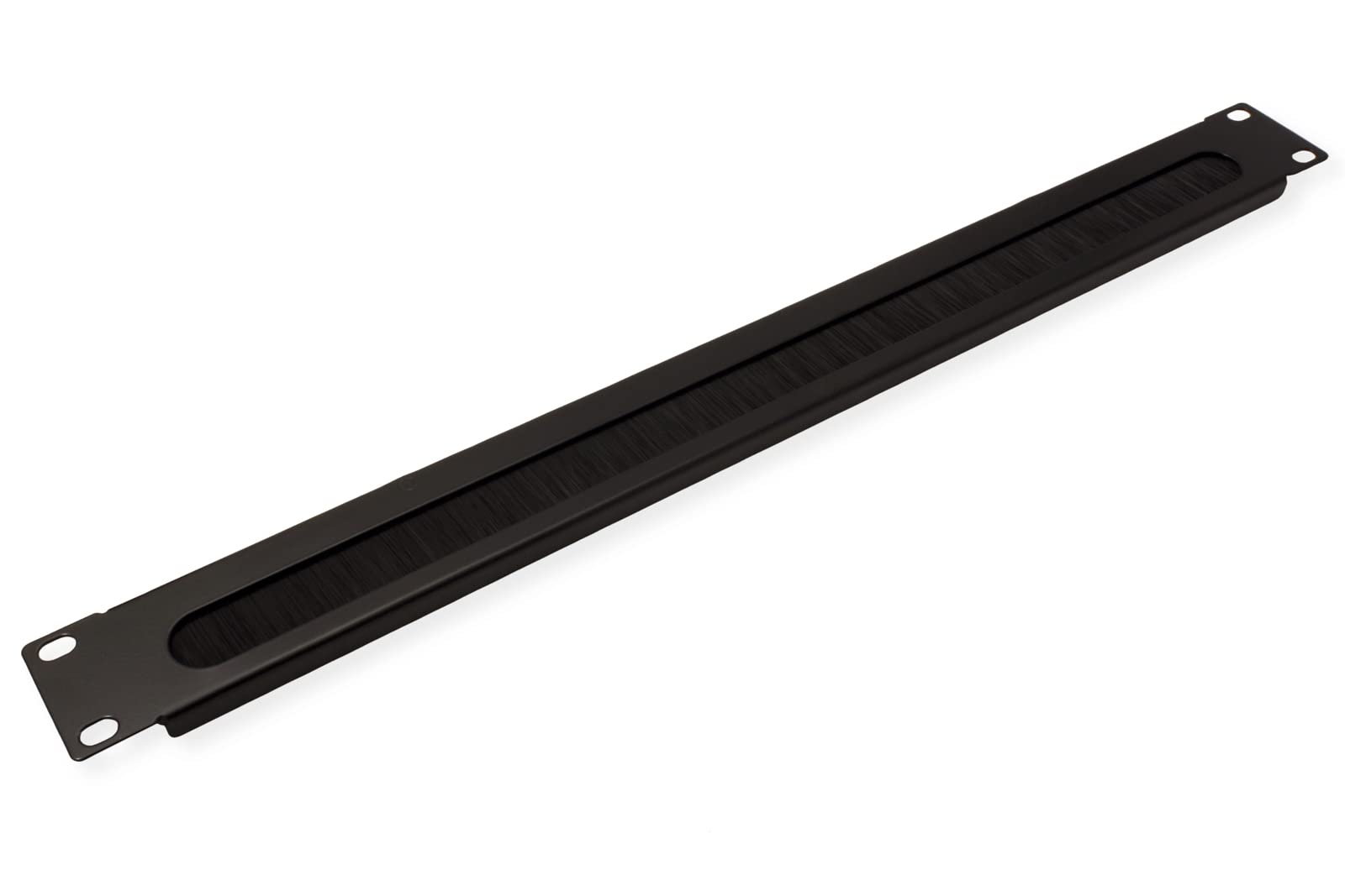 19 inch Cable Guide 1 HE with Brush Seal, RAL 9005 Black.