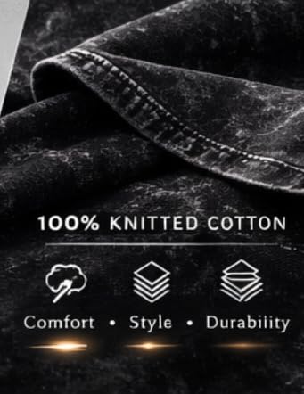 Image of boffi ... 100% Cotton Oversized T-Shirt Unisex Drop Shoulder Dye Washed Street Look Black Pack of 1