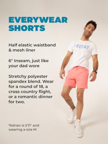 Image of Chubbies Everywear Men's Shorts - Mens Shorts Casual 6in Inseam, Elastic Waist, Water-Resistant, Zipper Pocket