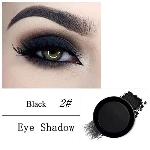 Mysense Single Matte Black Eyeshadow,Pressed Fine Powder Eye Shadow,High Pigment Longwear Single Black Eye Makeup For Day&Night (02) #TOP1