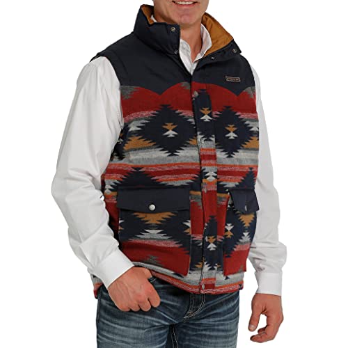 Cinch Western Vest Mens Blanket Stripe Quilted Blue Multi MWV15330042