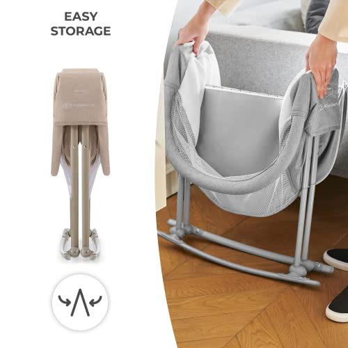 Miniatura 4 de Kinderkraft Cuna 3 En 1 Lovi, Cuna, Cuna De Viaje, Balancín, Fácil De Plegar Y Desplegar, Toldo Ajustable, Con Accesorios, Funda De Colchón, Juguetes Incluidos, Bolsa De Transporte