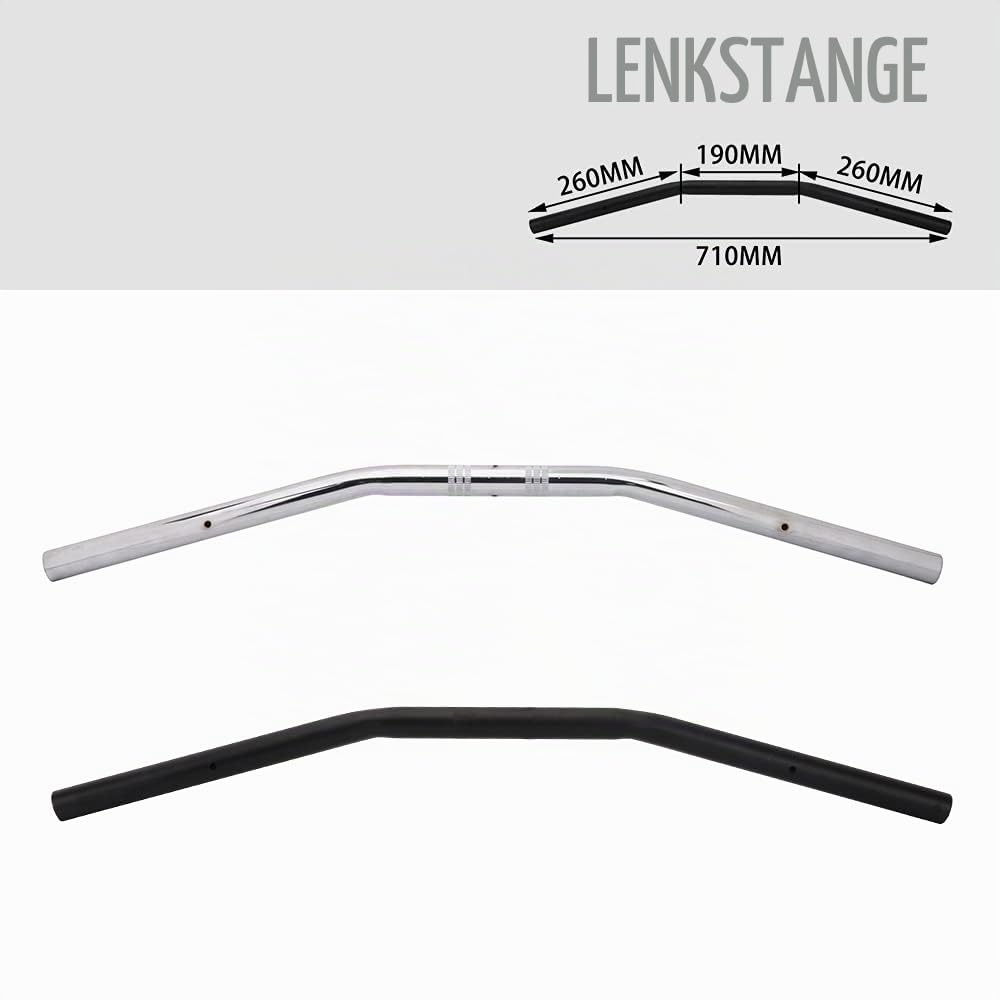 Universal 25mm 7/8" Motorrad Lenker Drag Bar für Sportster Cruiser XL 883 1200 Custom Chopper Softail Dyna Street Bob Schwarz