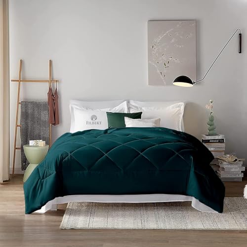 Image of Filbert 600 GSM Comforter for Double Bed | Super Warm Winter Quilt /Rajai | Thick Microfiber Blanket with Cloud-Soft Fill | Luxury Bedding for Winters - 90x100 Inch | Teal