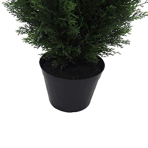 Vickerman Everyday Artificial Cedar Tree 4 Foot Tall - Potted Natural Green Cedar - Uv Resistant Indoor Outdoor Home Office Patio Front Door Faux Decor #TOP3
