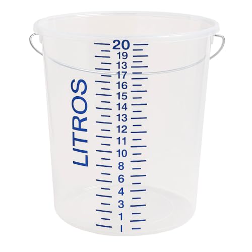 Balde Graduado Plástico 20l Transparente Alça Ferro Limpeza