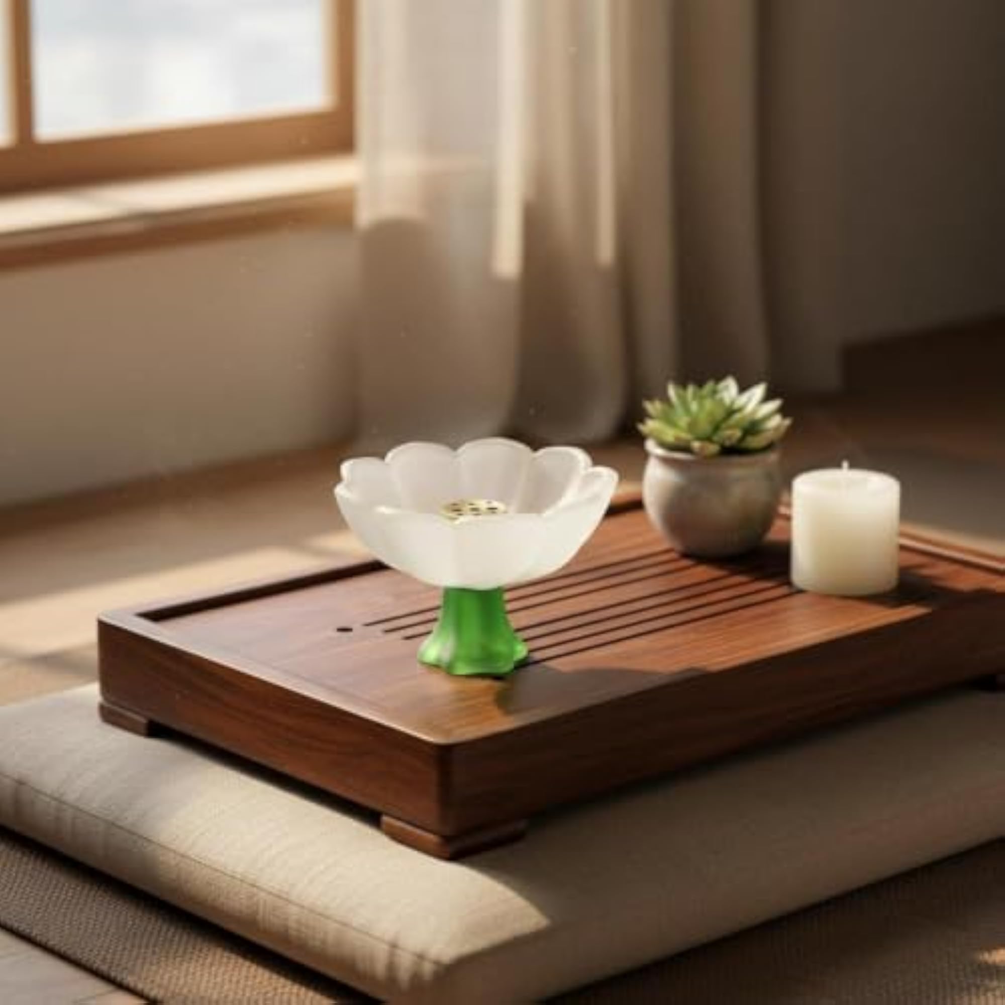 Transparent Glass Scent Holder, Delicate Design