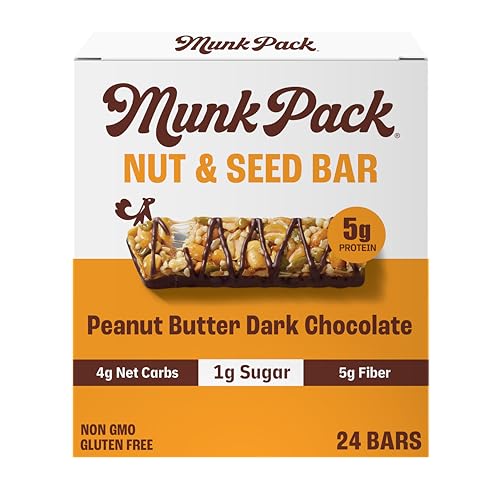 Munk Pack Fiber Nut Bar Peanut Butter Dark Chocolate
