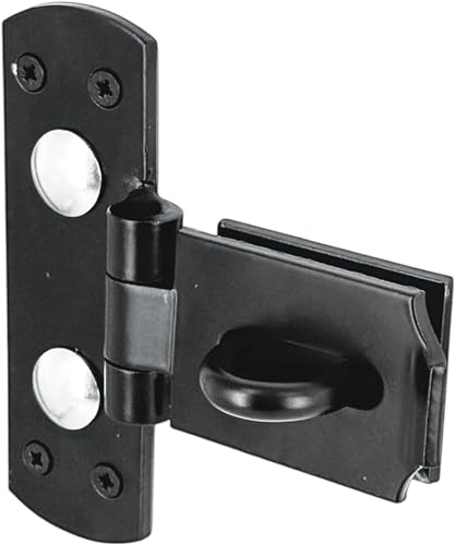Image of IRONTITE® Vertical Hasp and Staple Heavy Duty | Black Shed Door Lock and Gate Lock | Used with Padlock | Complete with Matching Screws | Interior Or Exterior Heavy Duty Hasp and Staple.