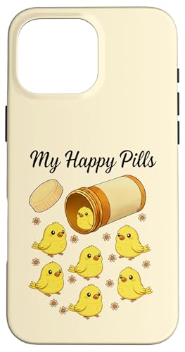 Funny Canary My Happy Pills D j̎q ̎q LbY X}zP[X iPhone 16 Pro Max p