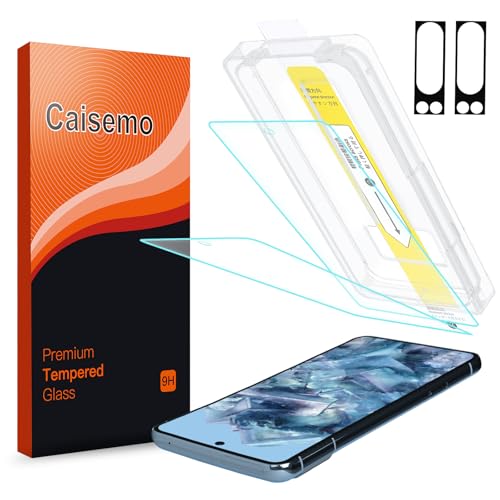 Caisemo 4 in 1 for Google Pixel 8 Pro 6.7 Screen Protector 2 Pack HD Tempered Glass Film with Auto Dust-Elimination Installation+2 Pack Lens Protector