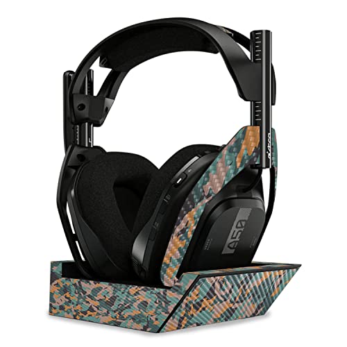 Image of MightySkins Carbon Fiber Skin Compatible with Astro A50 Wireless Headphones + Base Station (Gen 4) - Muted Camouflage | Protective, Durable Textured Carbon Fiber Finish | Easy to Apply