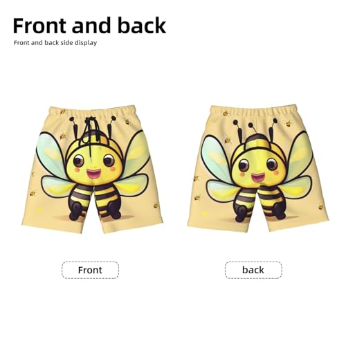 Yellow bee Youth Beach Pants, Soft and Breathable, with Drawstring Waist, Suitable for Sports and Leisure.2