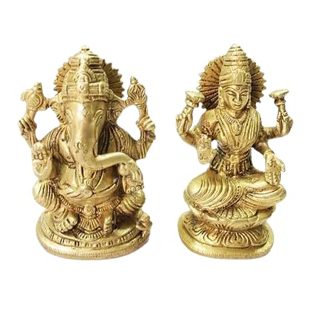 Ganesh Laxmi en laiton divinites hindoues pour creer un coin de meditation zen chez soi