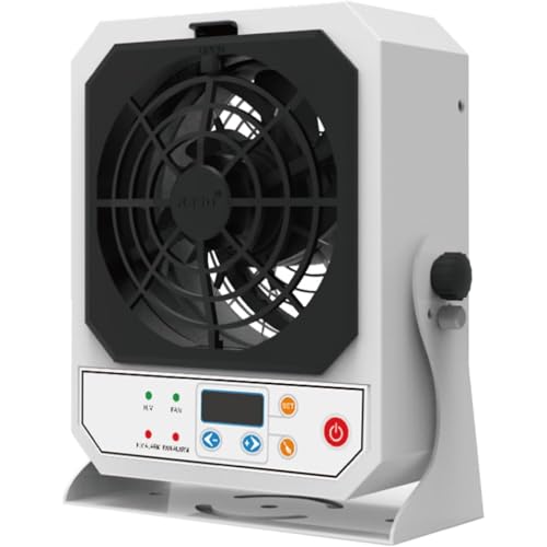 Ventilateur ioniseur antistatique 5,1 m³/min avec aiguille de décharge automatique