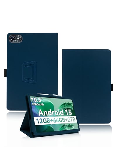 Étui de protection en cuir PU texturé supérieur pour TABWEE T80 bleu