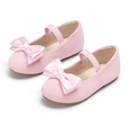 Image of PHIRAMIN Toddler Flower Girl Dress Shoes - Little Girl Ballet Flats Bow Wedding Party