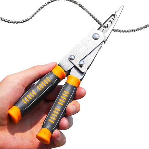Alicates de corte de alambres - Herramienta de corte 2 en 1, pinza de corte, para trabajos eléctricos, proyectos de rotura, pelado, engarzado, pelado de cables y cables, para electricista