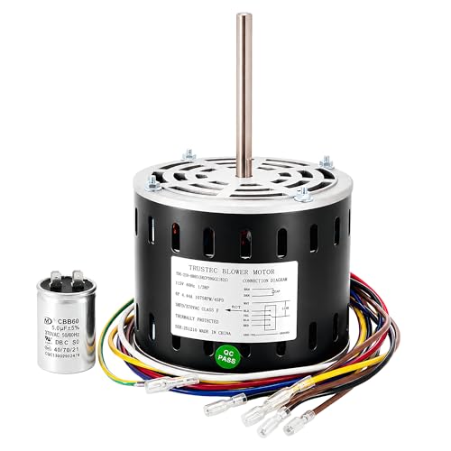trusTec 1/3 HP HVAC Blower Motor 115V 1075 RPM 4-Speed 48 Frame