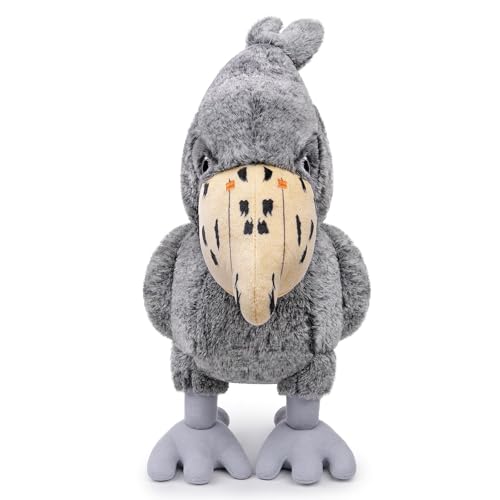 lilizzhoumax Jouets en Peluche Cigogne à Bec-en-Sabot 35cm/14” Simulation Jouet en Poupée Réaliste Peluche Cigogne à Bec-en-Sabot Animaux Sauvages en...
