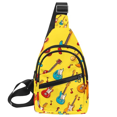Sac banane avec sangle réglable et motifs musicaux pour un confort total en randonnée active