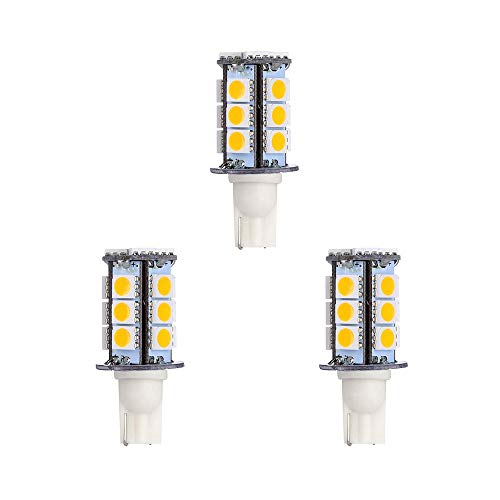 Cheopha 921 T10 T5 Wedge LED Bulb for Landscape Step Deck Path Lighting and Dome Lights in RV Lighting Camper Trailer Motorhome 5th Wheel Marine Boats 10-30V (Cool White, 3 Pack 3-Watt)