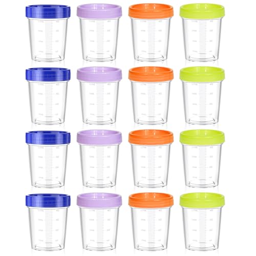 Eteamcan Kleine Dosen Plastikdosen mit Deckel Plastik 120ml 16 Stk Frischhaltedosen Plastik Behälter Rund Dose mit Deckel Klein für Soßen Salat