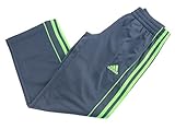 Adidas Big Boys Fleece Lined Track Pant, Grey/Green, Medium-10/12