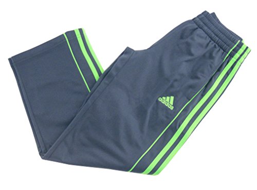 adidas Big Boys Fleece Lined Track Pant, Grey/Green, Medium-10/12