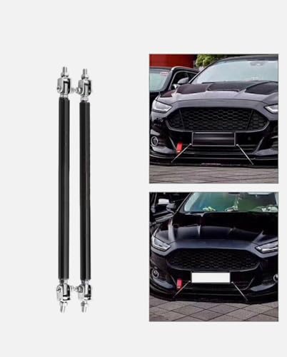 Image of Black Big Front Splitter Support Rods Adjustable Strut Rods Tie Bars for Cars Vehicles, 8''-11'' Automotive Replacement Bumper Lip 2PC Splitter Bars Universal Fit