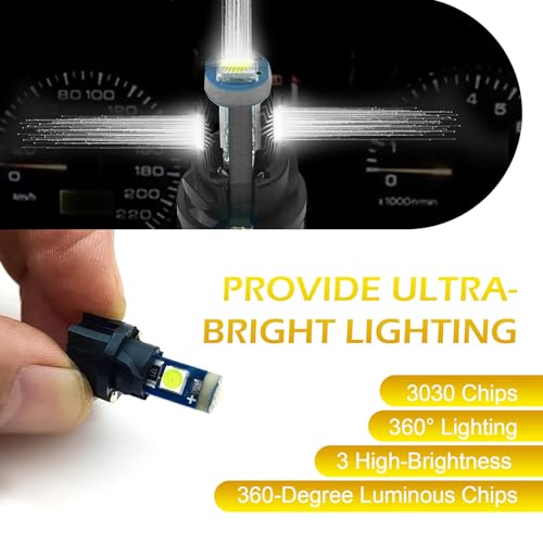 20 piezas bombillas LED T5 blancas para tablero miniatura 6