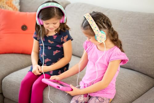 Image of Snug Play+ Kids Headphones - Volume Limited 93dB for Safe Listening - Foldable, Durable Headphones for Toddlers, Boys & Girls - Tangle-Free Cord - Ideal for Travel, School, Tablets - Pineapples