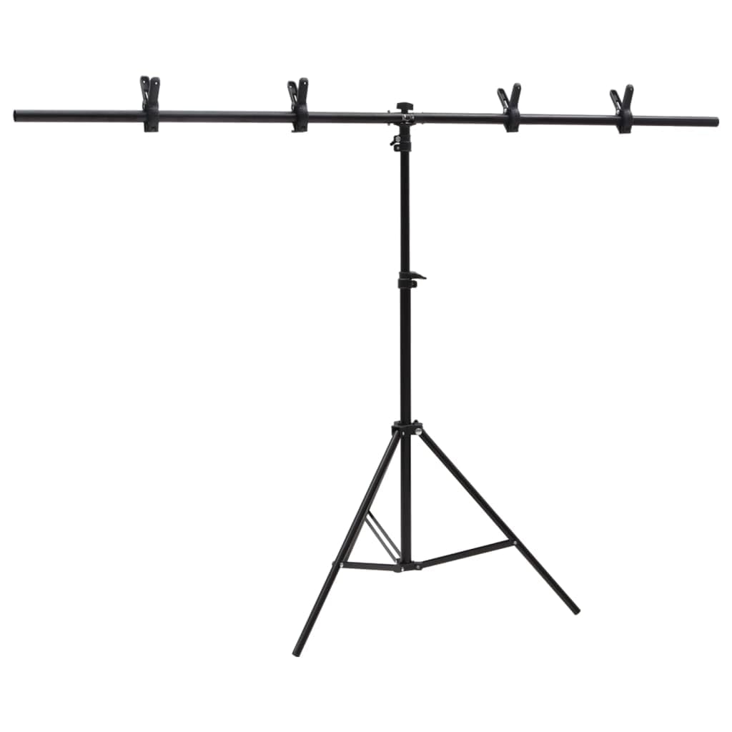 Genérico Soporte para Fondos en Forma de T Negro 151x60x(70-200) cm,Cámaras y Objetivos,Fotografía,Iluminación y Estudio,Montajes de estudio-190252