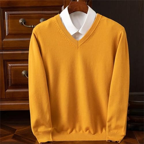 Men's Wool Sweater - Fall Winter V-Neck Plus Size Loose Casual Thickened Knitted4