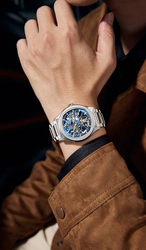 Image of ALIX AL2924 Automatic Mechanical Wrist Skeleton Stainless Steel Band Waterproof Luminous Analog Watches