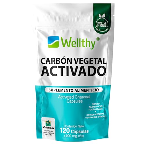 Encuentra la mejor selección de Carbon vegetal precio favoritos de las personas. 33 Wellthy Carbón Activado 120 Cápsulas. 400mg c/u. Grado Alimenticio, VCaps Cápsulas Veganas, Bottle Free.