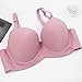 Plus Size Push Up Bras for Women Comfortable Uplift Underwire Tshirt Bras Solid Soft Ladies Brassiere Pink