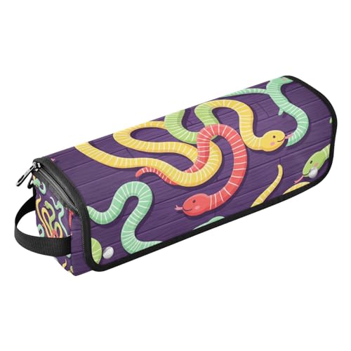 Bolsa de viaje para herramientas de cabello para mujer con tapete resistente al calor removible, soporte para rizadores, planchas y accesorios de cuidado capilar, diseño de serpiente caricatura miniatura 1